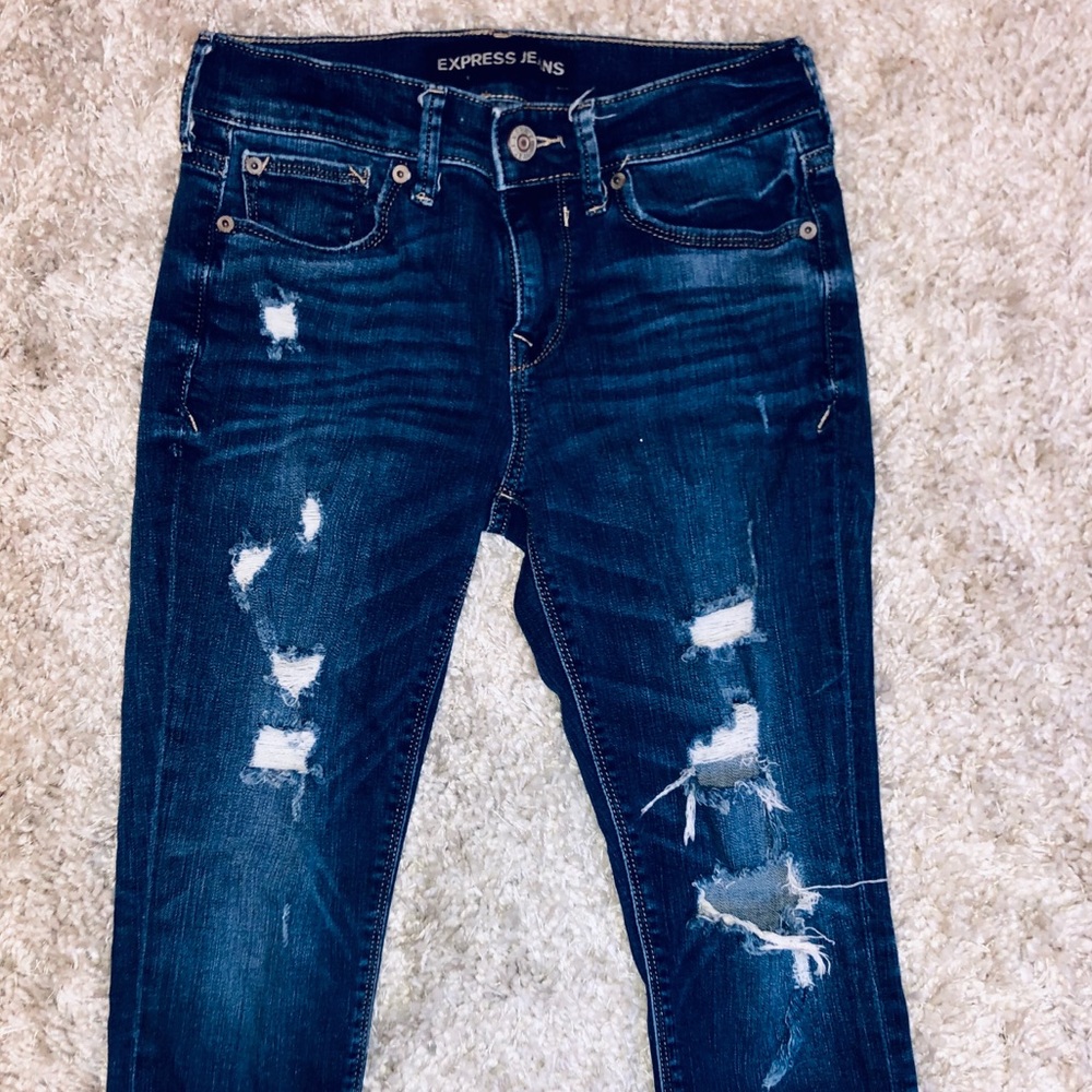 Express Mid Rise Denim Leggings